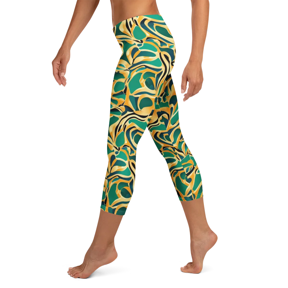Emerald Melt on Capri Leggings — Left