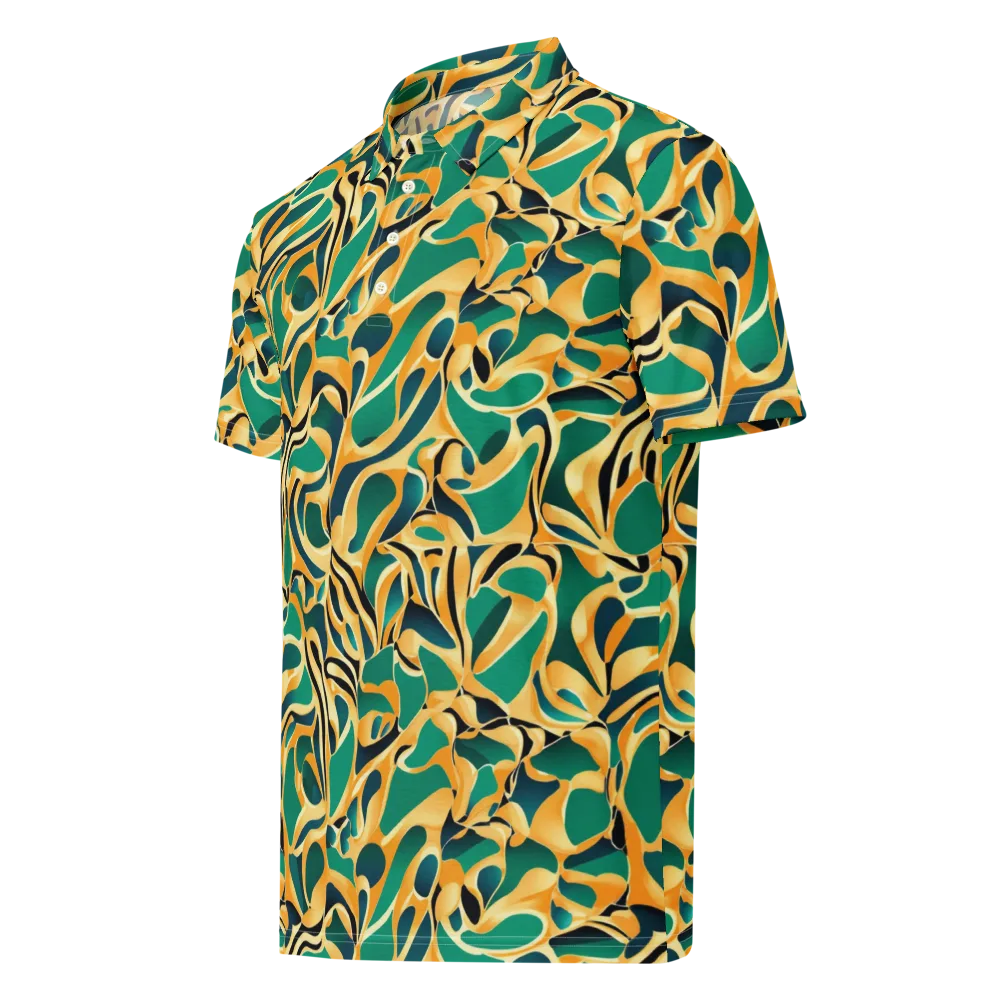 Emerald Melt on Men's Slim Fit Polo Shirt — Left Front