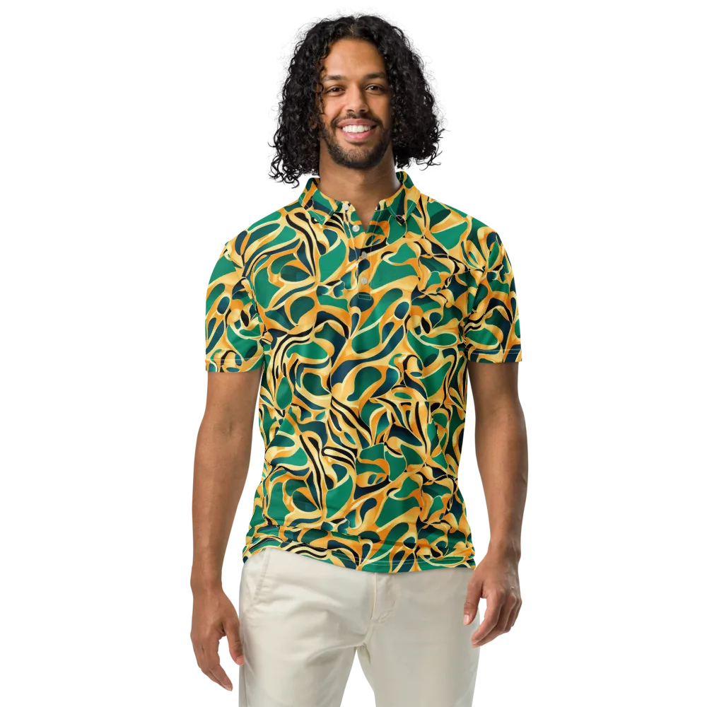 Emerald Melt on Men's Slim Fit Polo Shirt — Front