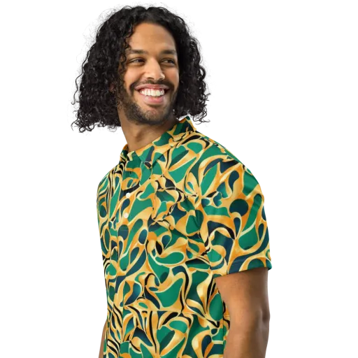 Emerald Melt on a Men's Slim Fit Polo Shirt