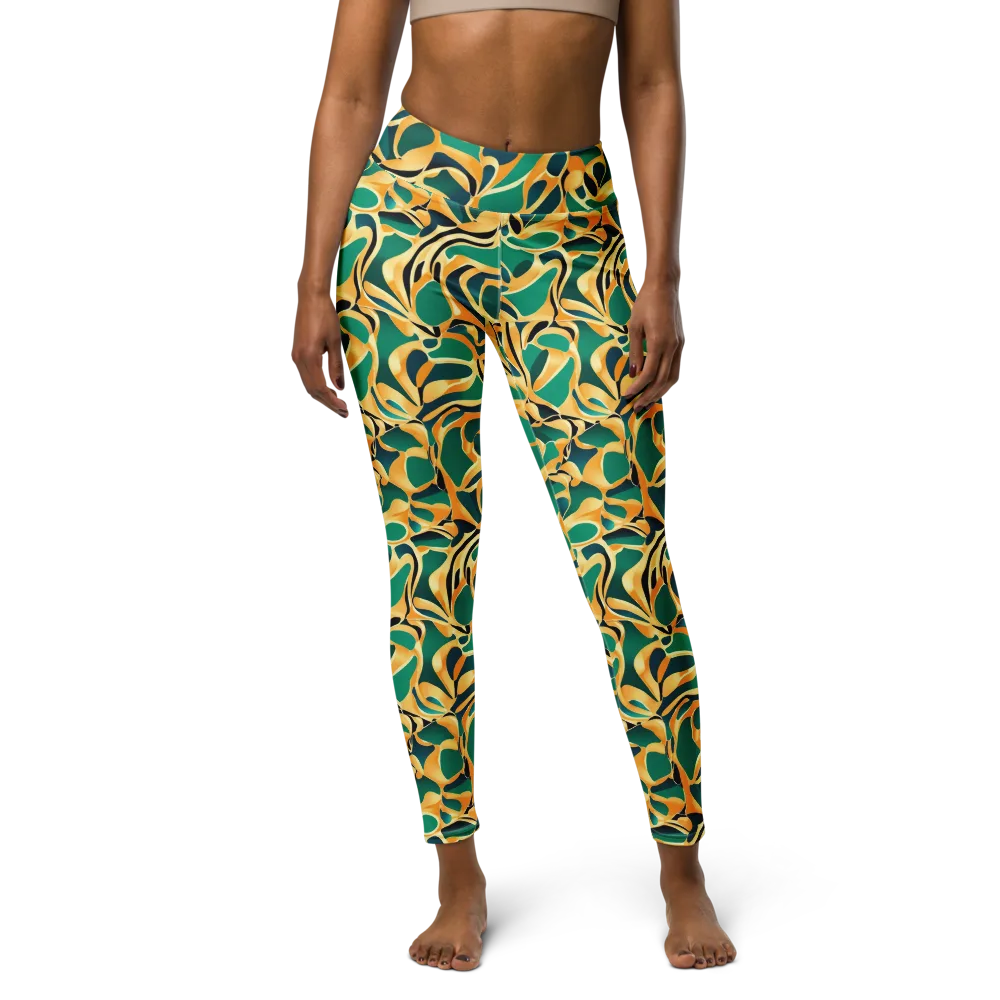 Emerald Melt on Yoga Leggings — Front