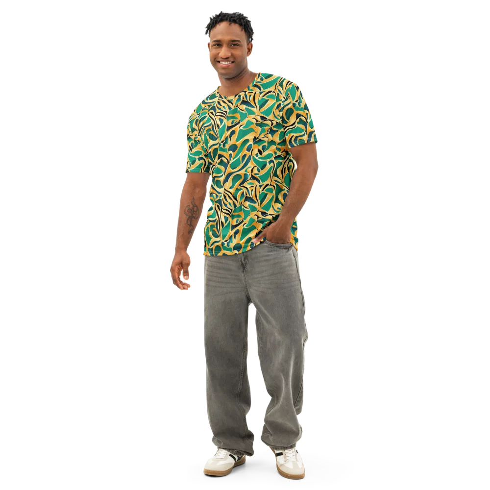 Emerald Melt on Men's Cotton Crew Neck T-Shirt — Front
