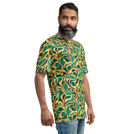 Emerald Melt on a Men's Crew Neck T-Shirt