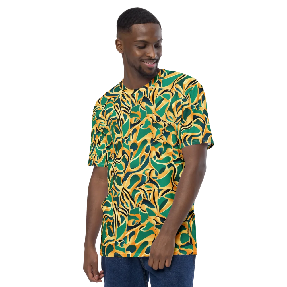 Emerald Melt on Men's Crew Neck T-Shirt — Left