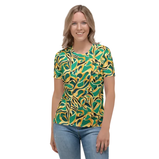 Emerald Melt on a Women's Crew Neck T-Shirt