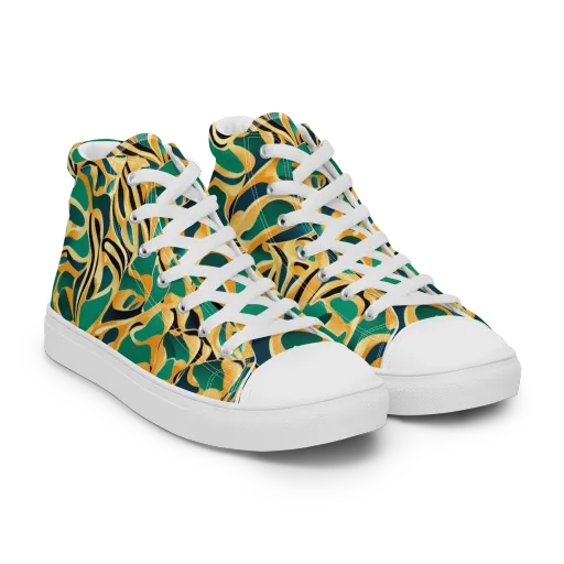 Emerald Melt on a Women's High Top Canvas Shoes