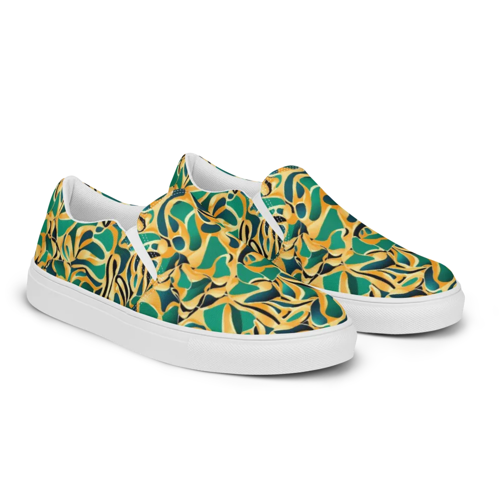 Emerald Melt on Men's Slip-On Canvas Shoes — Right Front