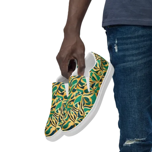 Emerald Melt on a Men's Slip-On Canvas Shoes