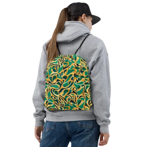 Emerald Melt on a Drawstring Bag