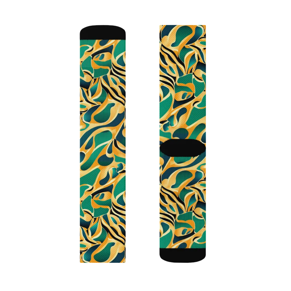 Emerald Melt on Socks — Left Sock