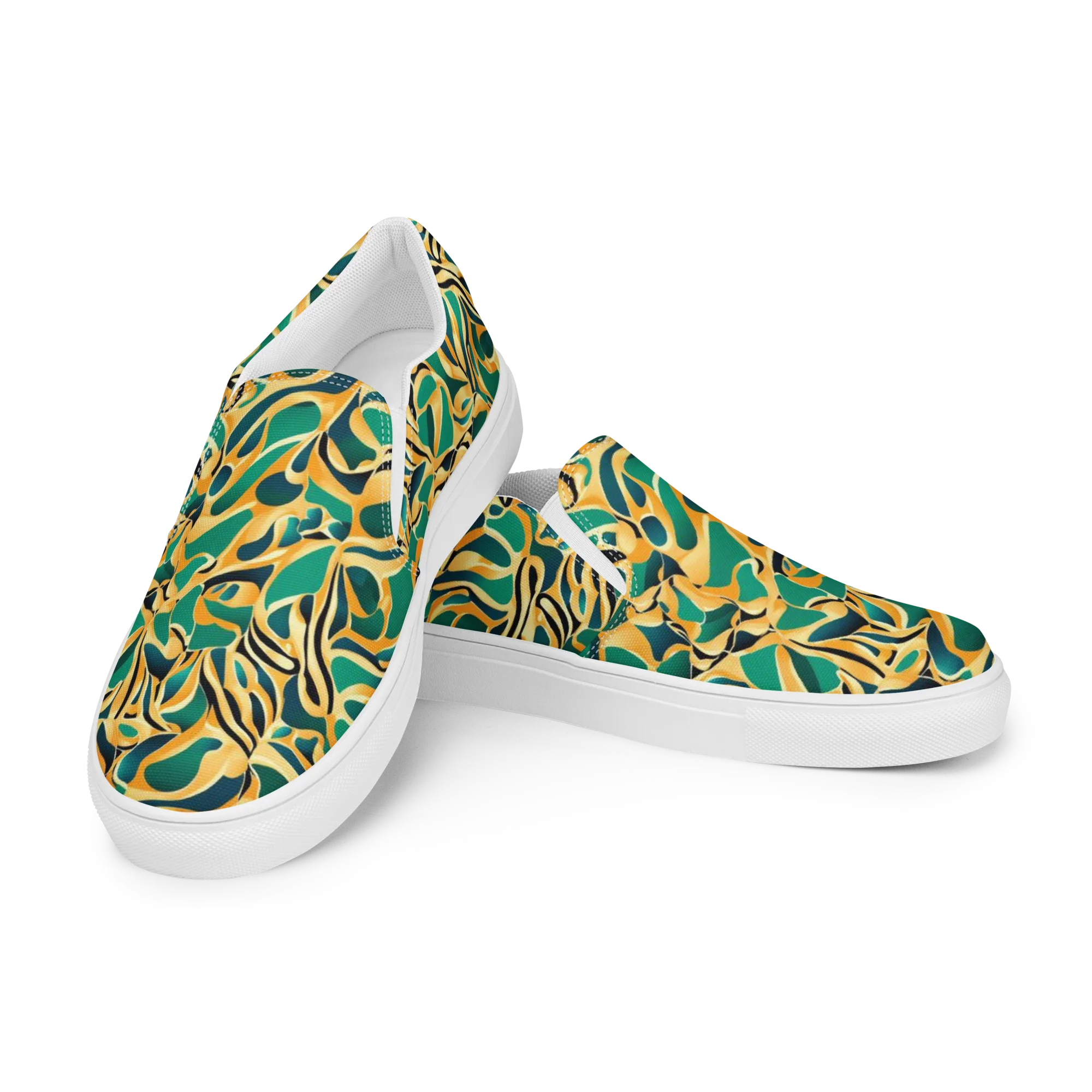 Emerald Melt on Women's Slip-On Canvas Shoes — Left Front