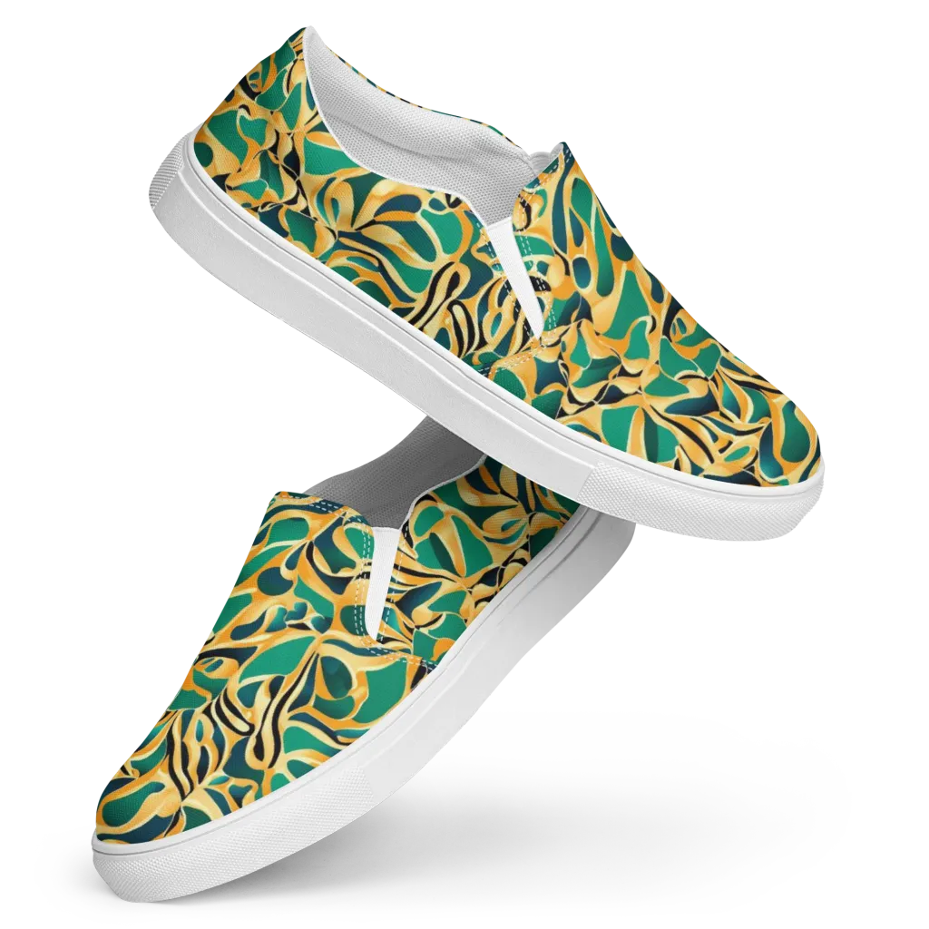 Emerald Melt on Women's Slip-On Canvas Shoes — Front