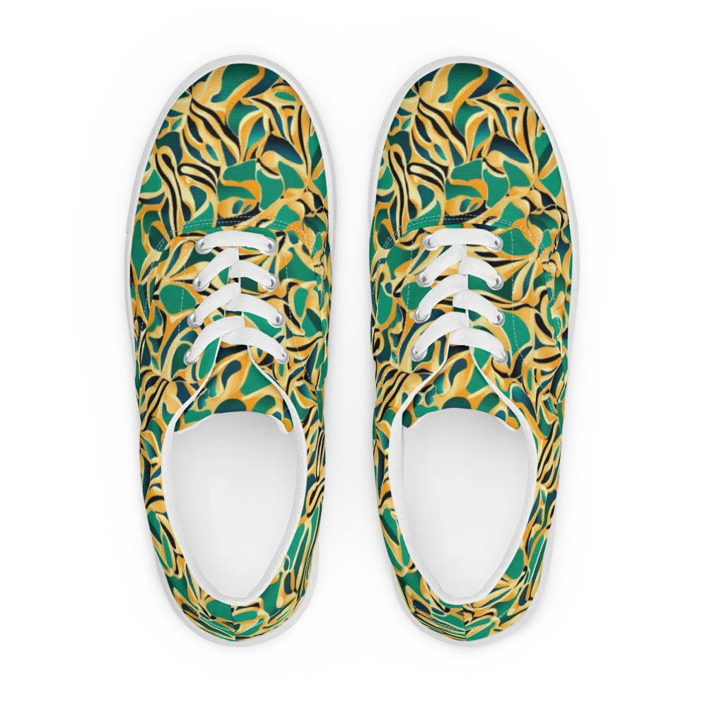 Emerald Melt on Men's Lace-Up Canvas Shoes — Front