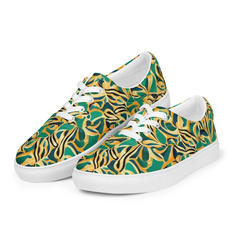 Emerald Melt on Men's Lace-Up Canvas Shoes — Left Front