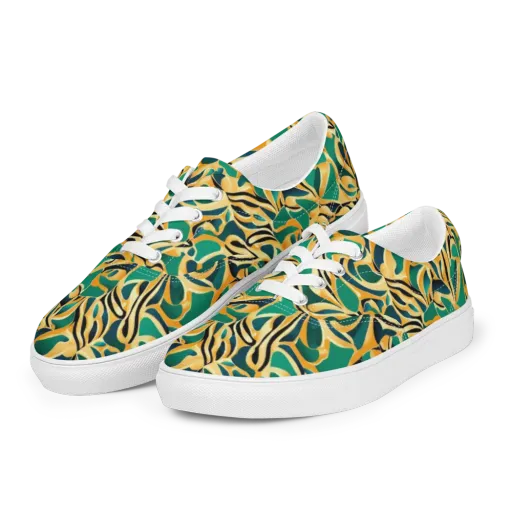 Emerald Melt on a Men's Lace-Up Canvas Shoes