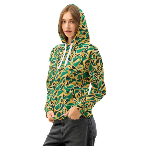 Emerald Melt on a Cotton Hoodie