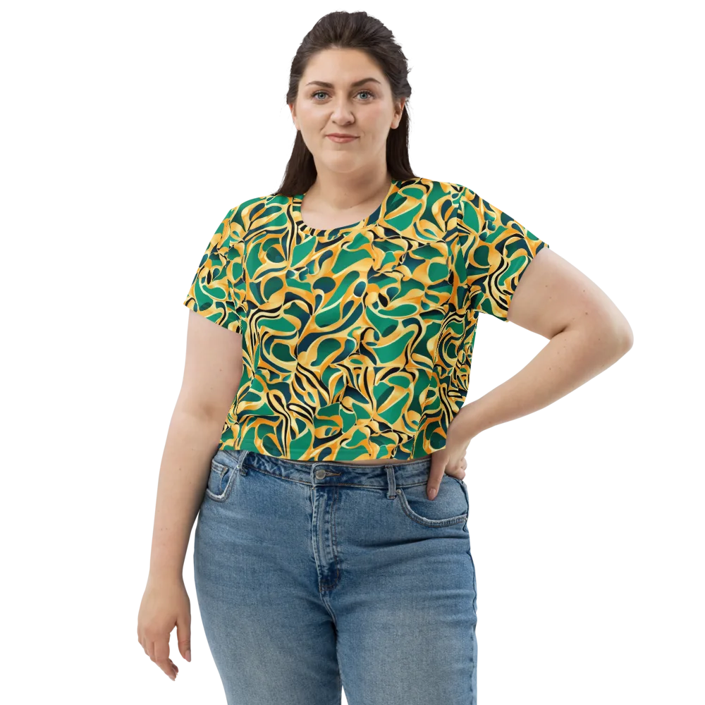 Emerald Melt on Crop Tee — Front