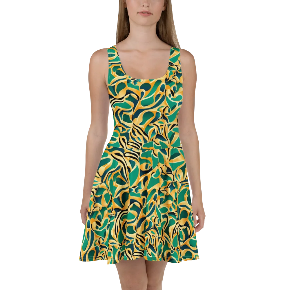 Emerald Melt on Skater Dress — Front