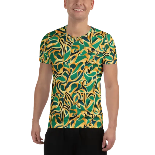 Emerald Melt on a Men's Athletic T-Shirt