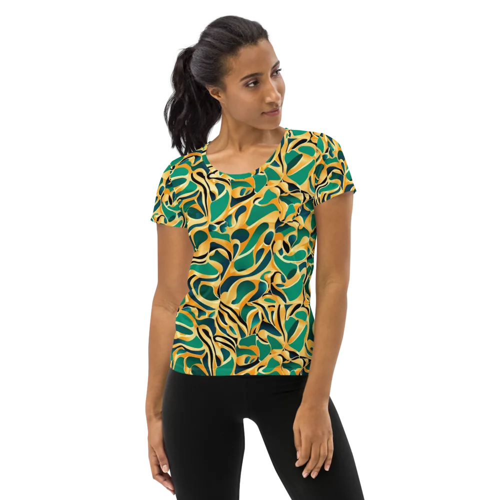 Emerald Melt on Women's Athletic T-Shirt — Front