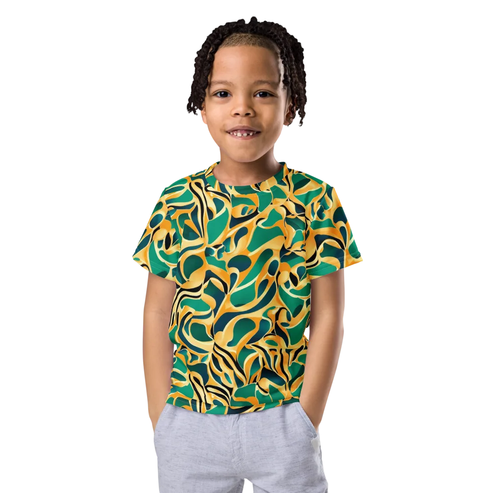 Emerald Melt on Kids Crew Neck T-Shirt — Front