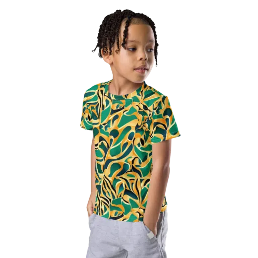 Emerald Melt on a Kids Crew Neck T-Shirt