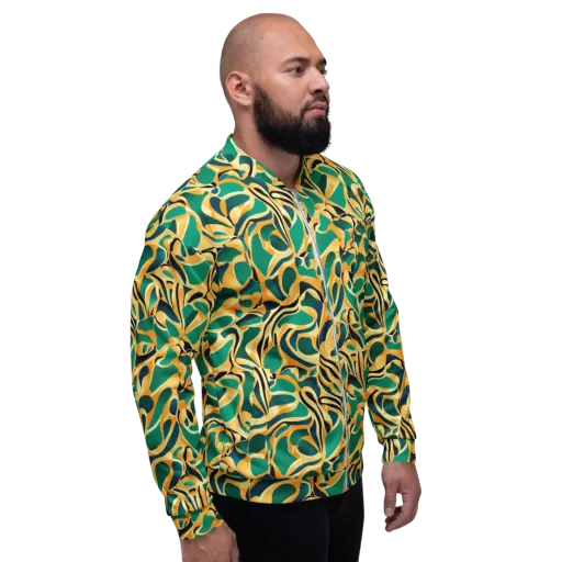 Emerald Melt on a Bomber Jacket