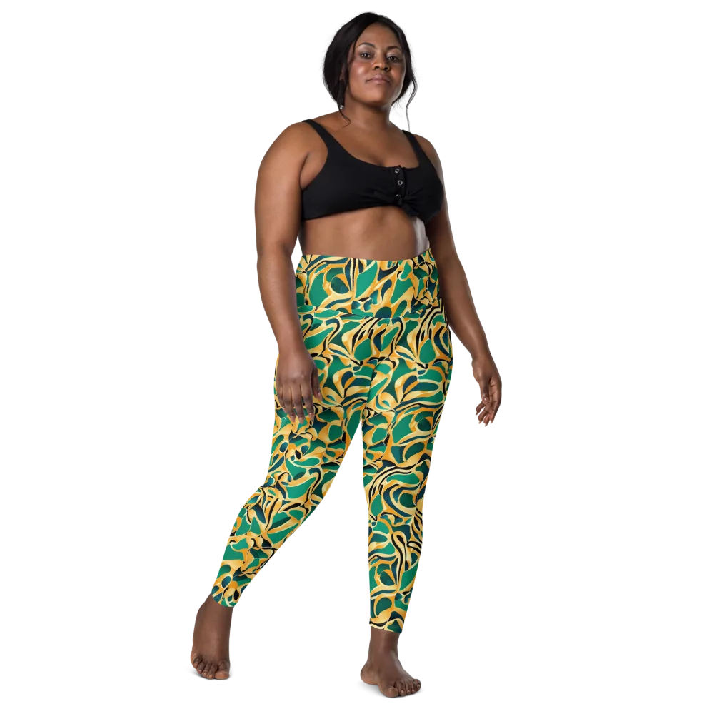 Emerald Melt on Leggings with Pockets — Front