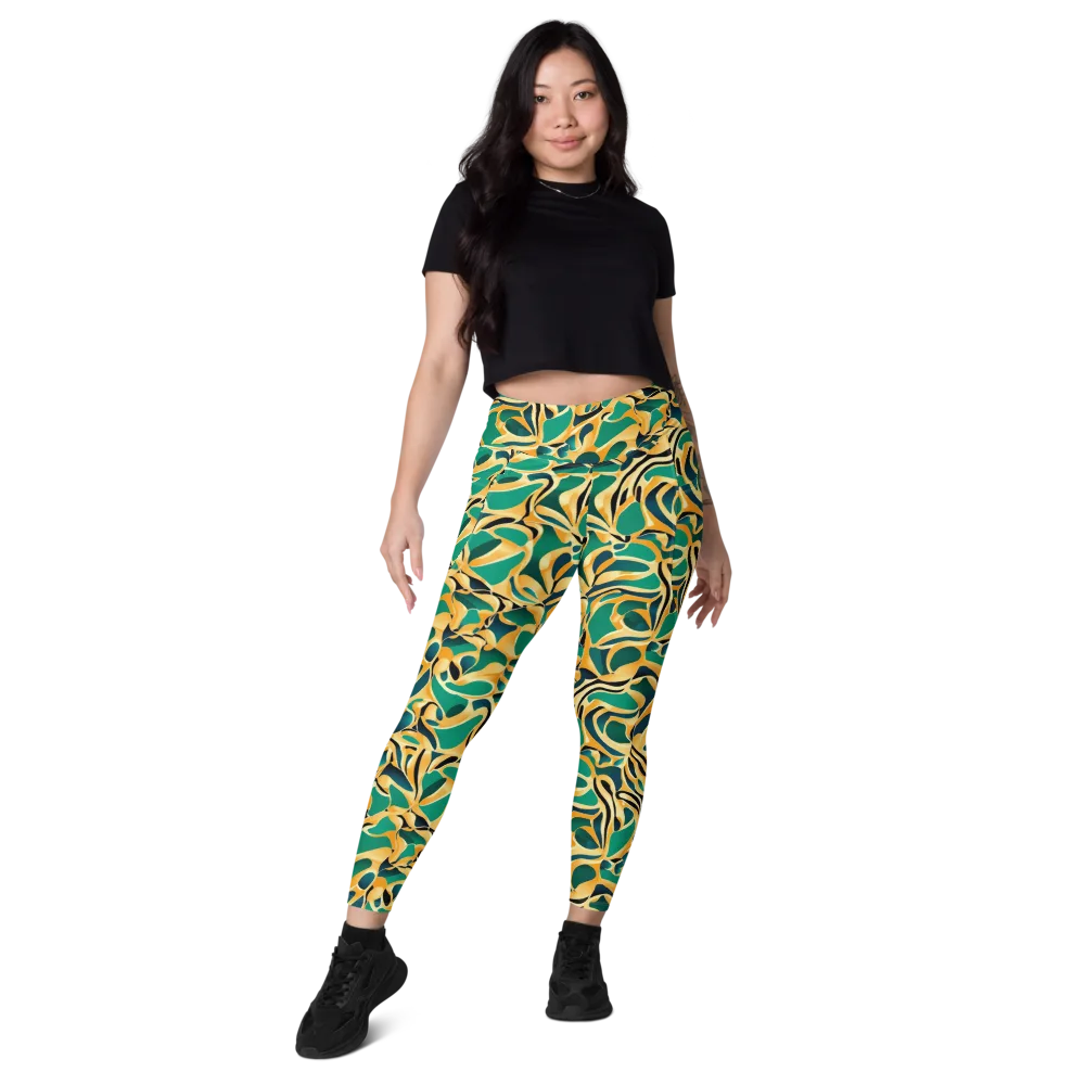 Emerald Melt on Leggings with Pockets — Front