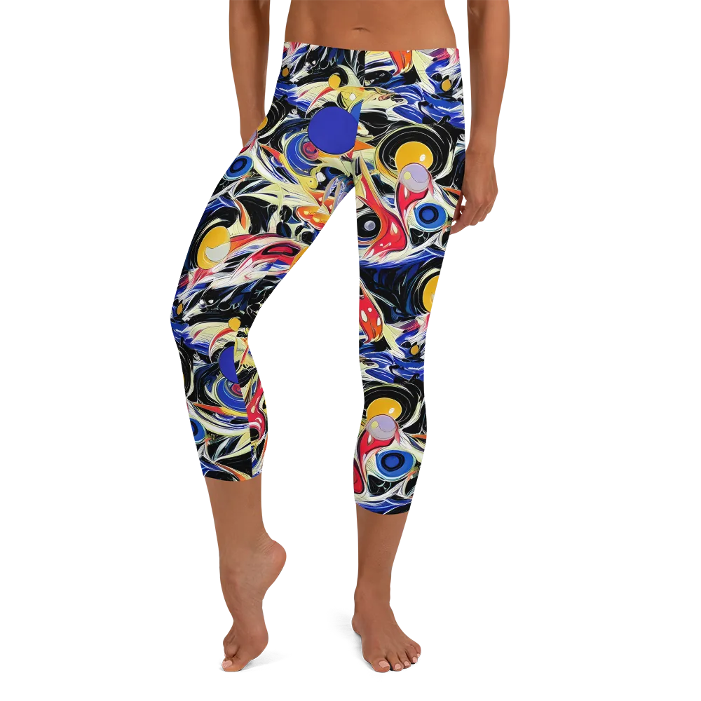 Fluid Frequency on Capri Leggings — Front