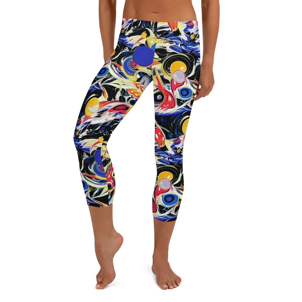 Fluid Frequency on Capri Leggings — Front