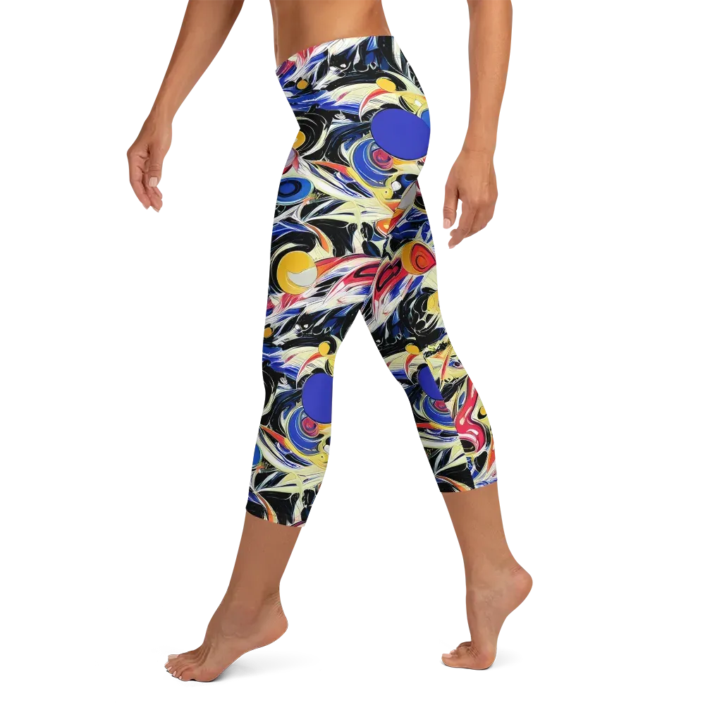 Fluid Frequency on Capri Leggings — Left