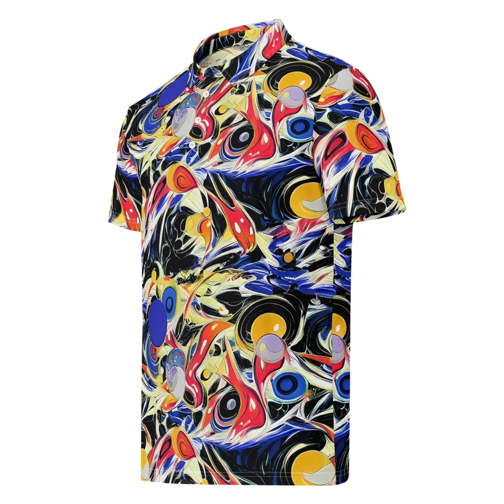 Fluid Frequency on Men's Slim Fit Polo Shirt — Left Front