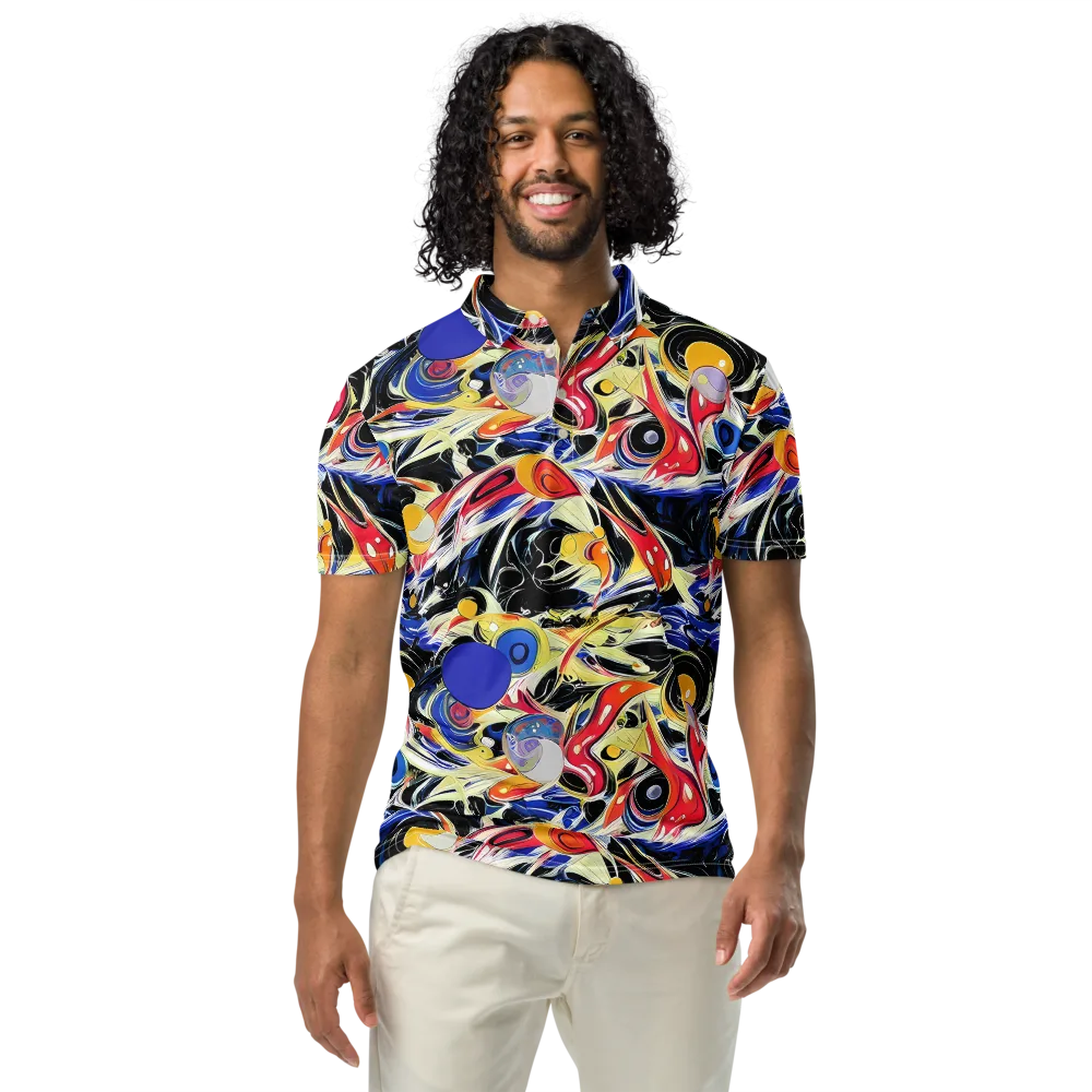 Fluid Frequency on Men's Slim Fit Polo Shirt — Front