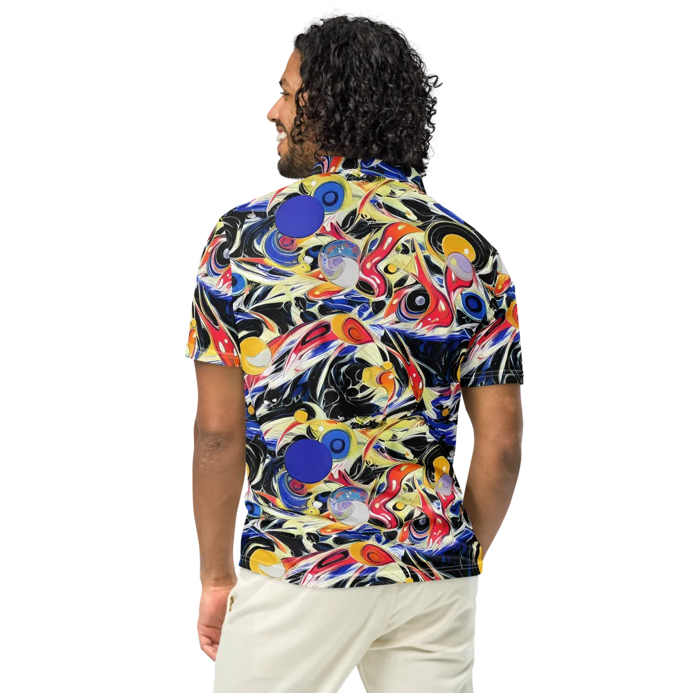 Fluid Frequency on Men's Slim Fit Polo Shirt — Back
