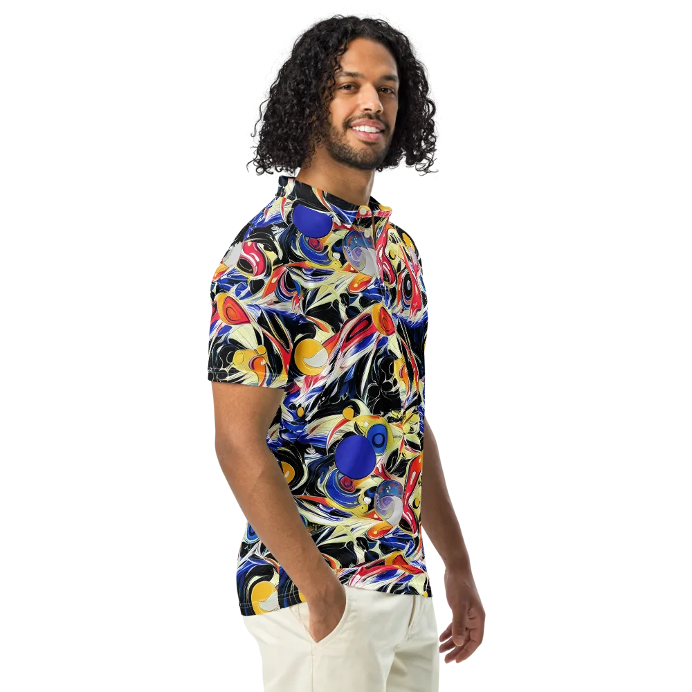 Fluid Frequency on Men's Slim Fit Polo Shirt — Right Front
