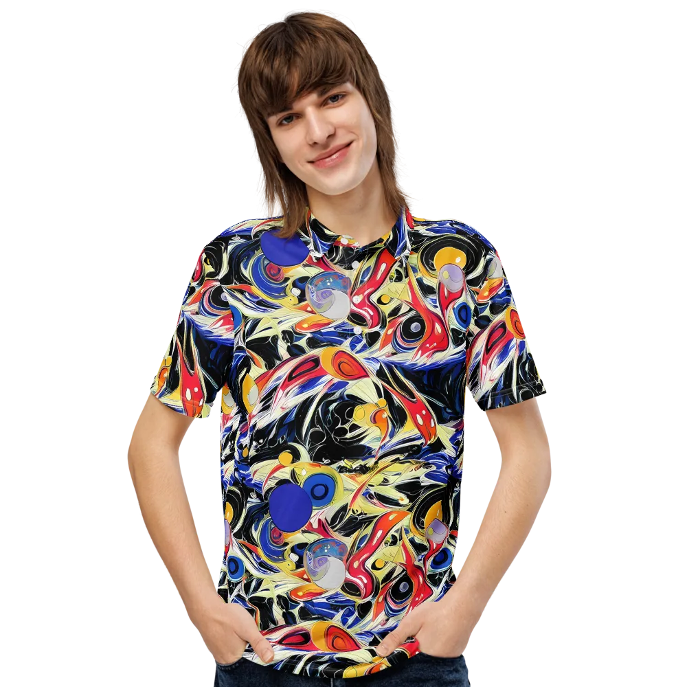 Fluid Frequency on Men's Slim Fit Polo Shirt — Front