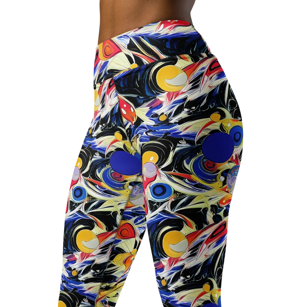 Fluid Frequency on Yoga Leggings — Left Front