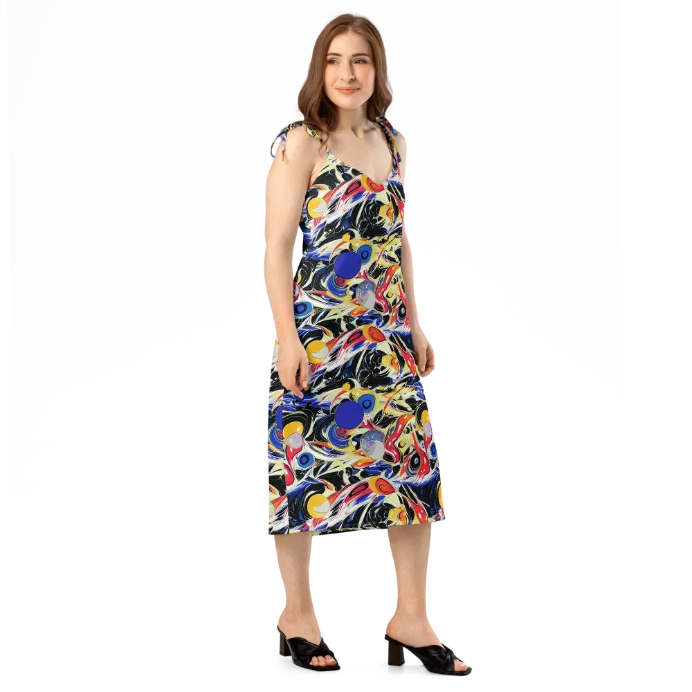 Fluid Frequency on Slip Dress — Right Front