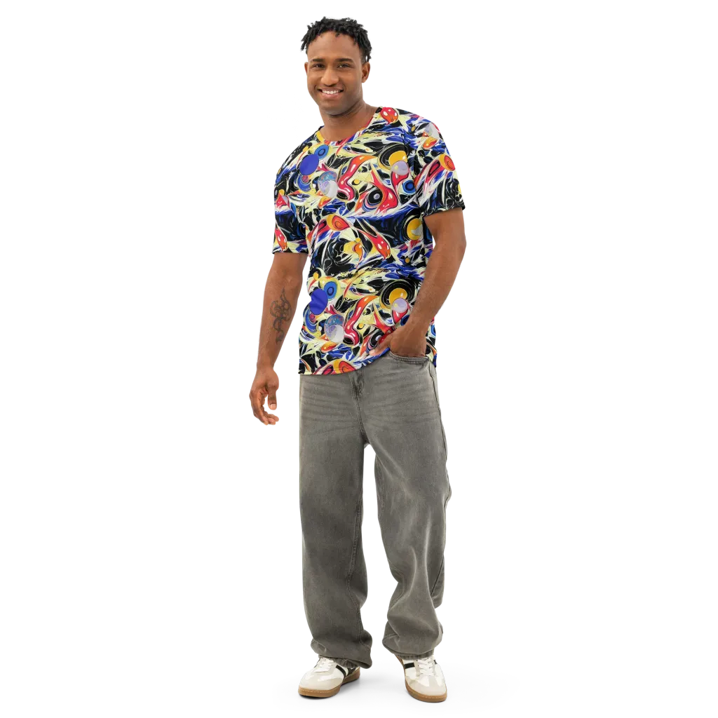 Fluid Frequency on Men's Cotton Crew Neck T-Shirt — Front