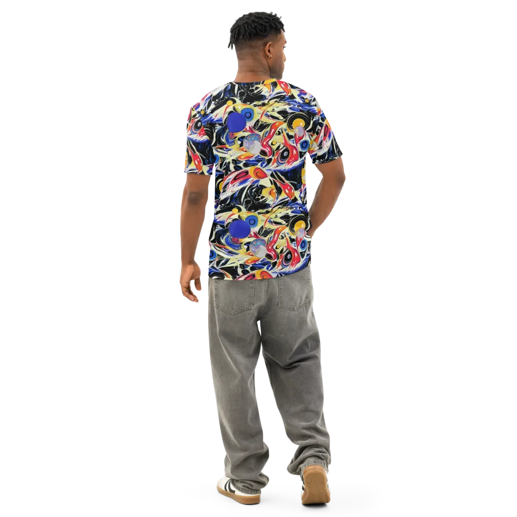 Fluid Frequency on Men's Cotton Crew Neck T-Shirt — Back
