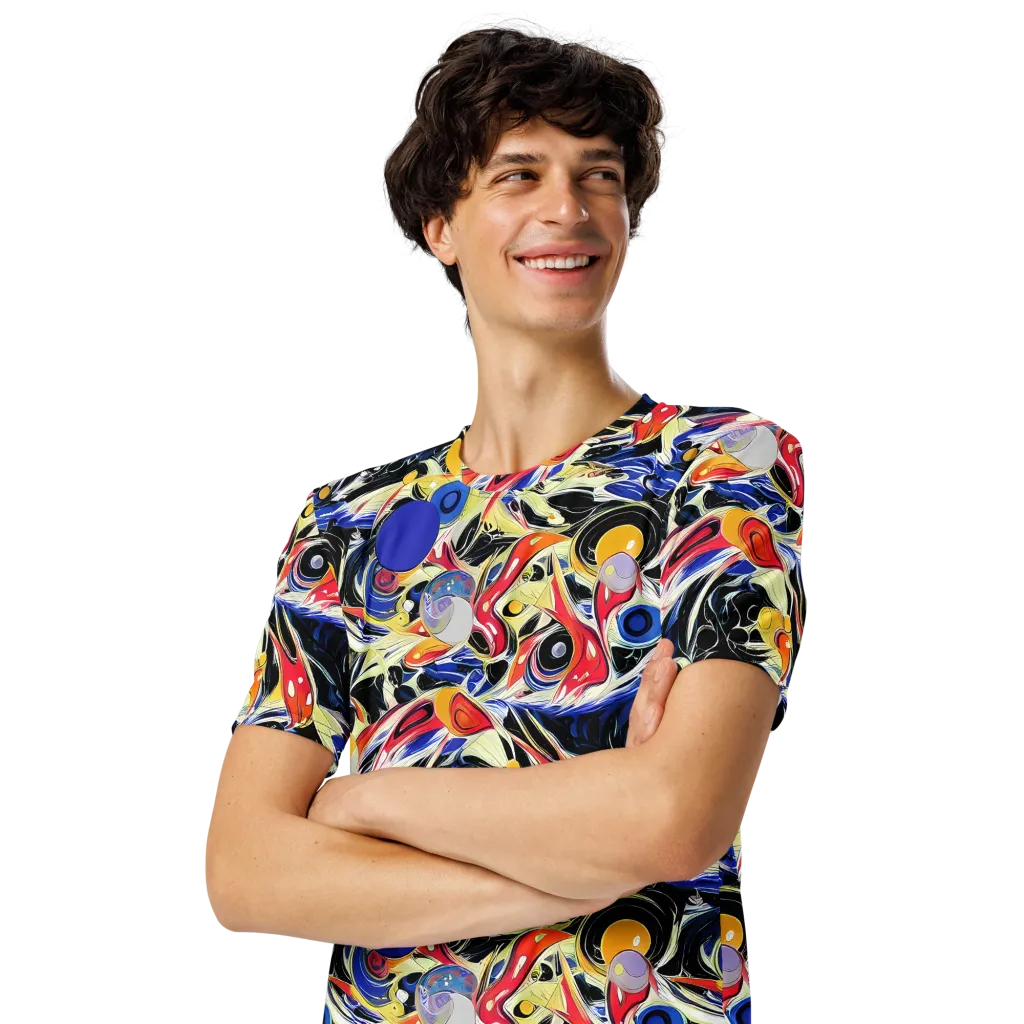 Fluid Frequency on Men's Crew Neck T-Shirt — Left Front