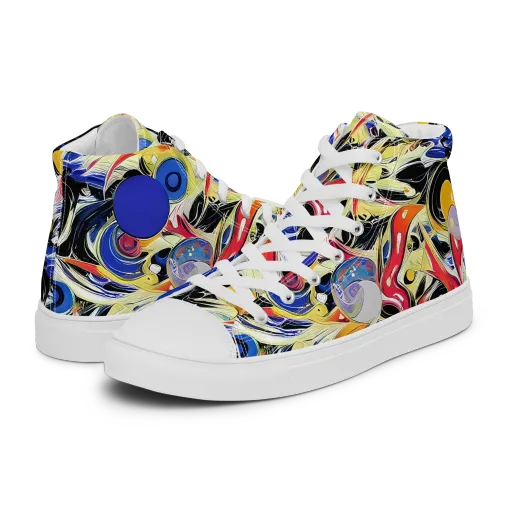 Fluid Frequency on a Men's High Top Canvas Shoes