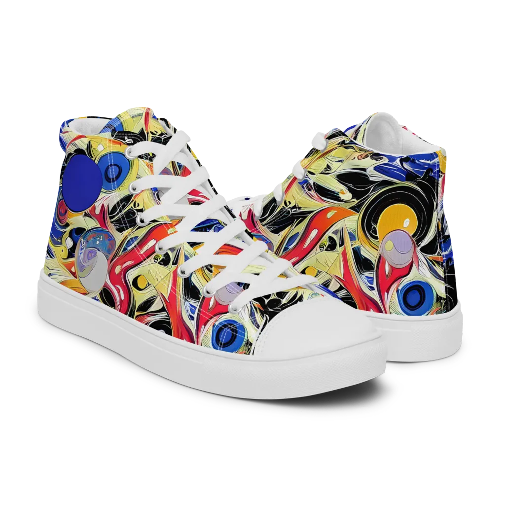 Fluid Frequency on Men's High Top Canvas Shoes — Right