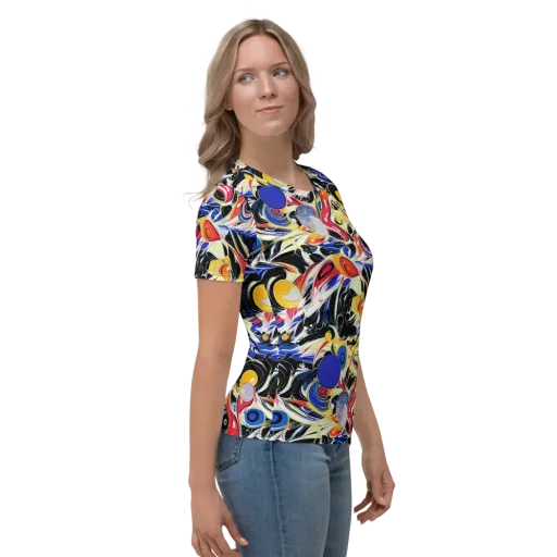 Fluid Frequency on a Women's Crew Neck T-Shirt