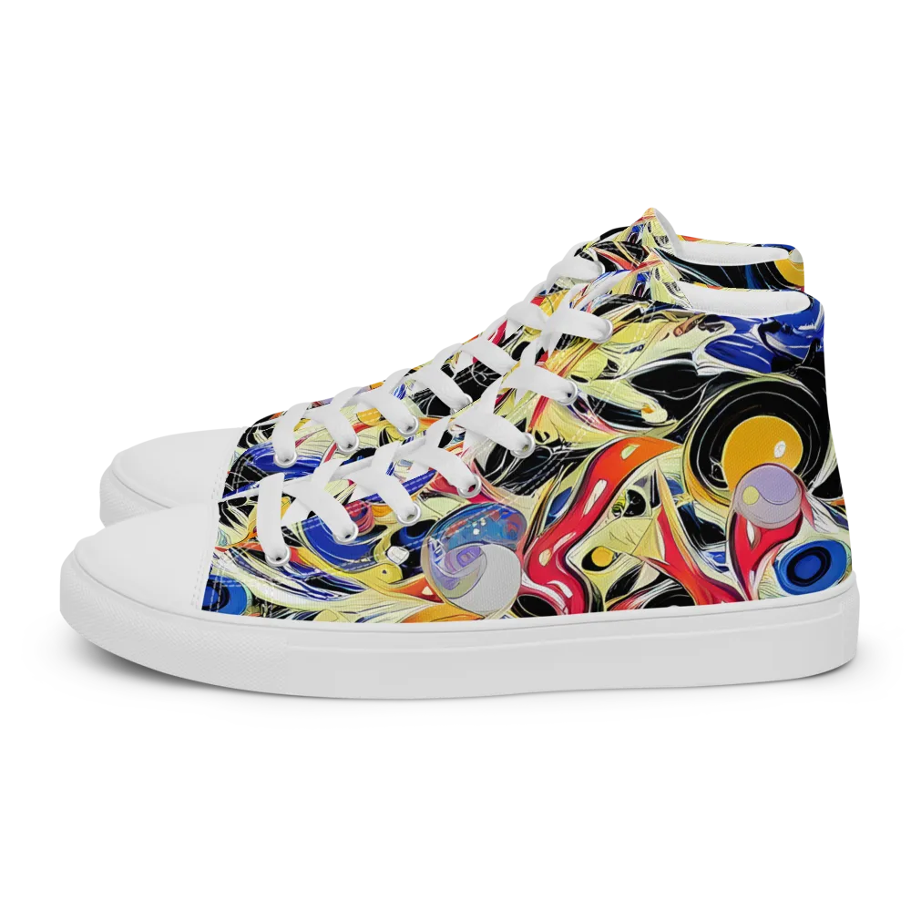 Fluid Frequency on Women's High Top Canvas Shoes — Left