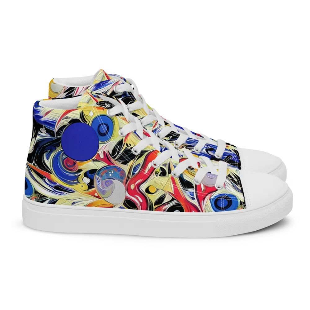 Fluid Frequency on Women's High Top Canvas Shoes — Right