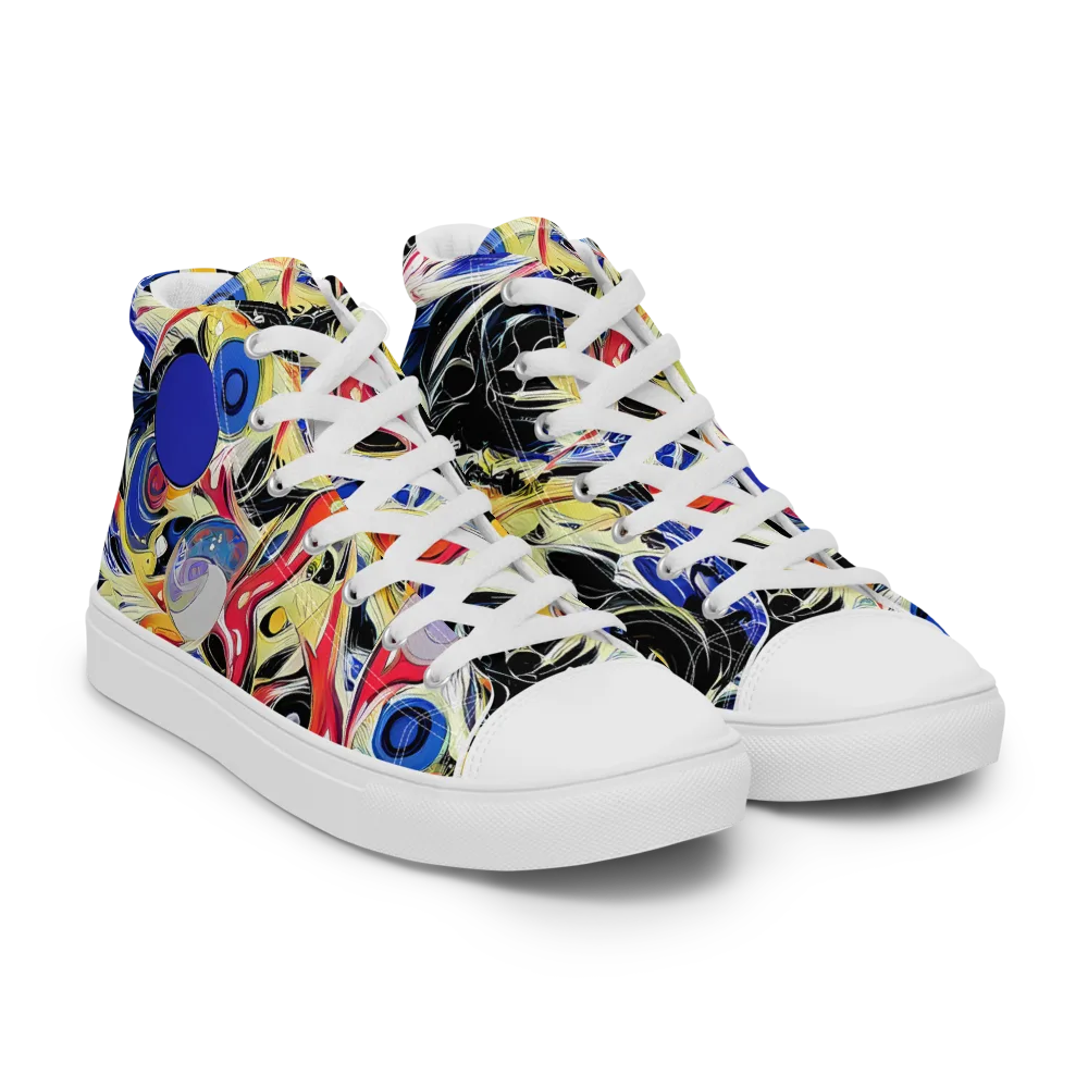 Fluid Frequency on Women's High Top Canvas Shoes — Right Front