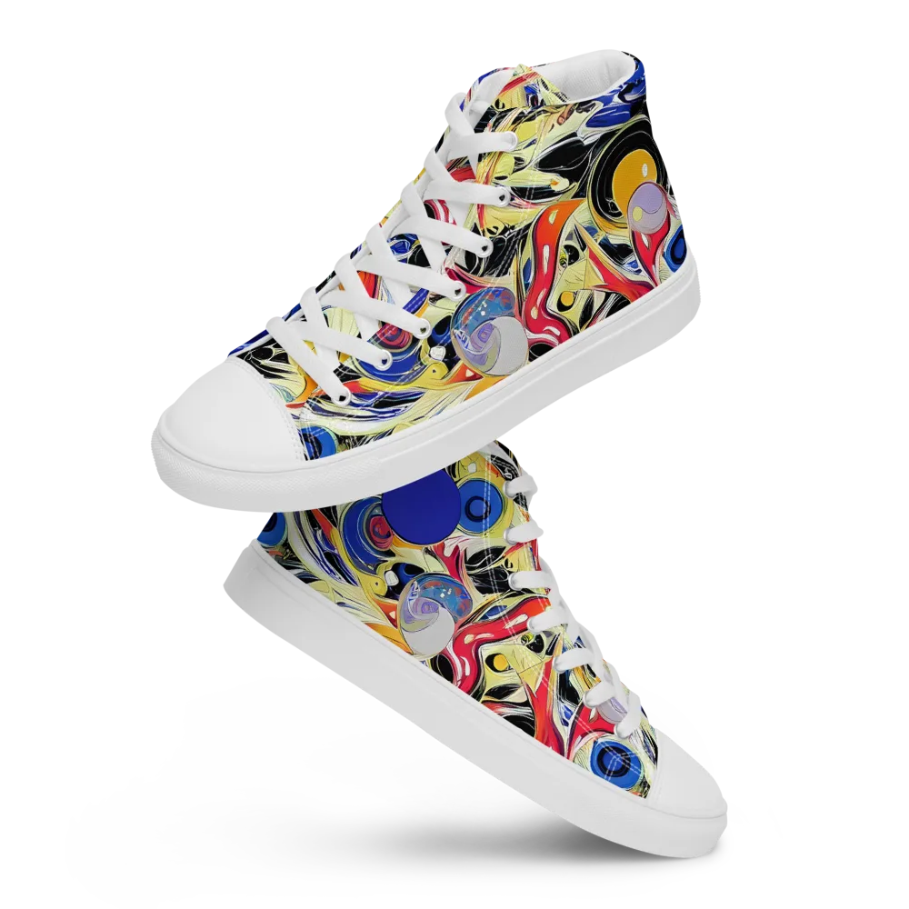 Fluid Frequency on Women's High Top Canvas Shoes — Front