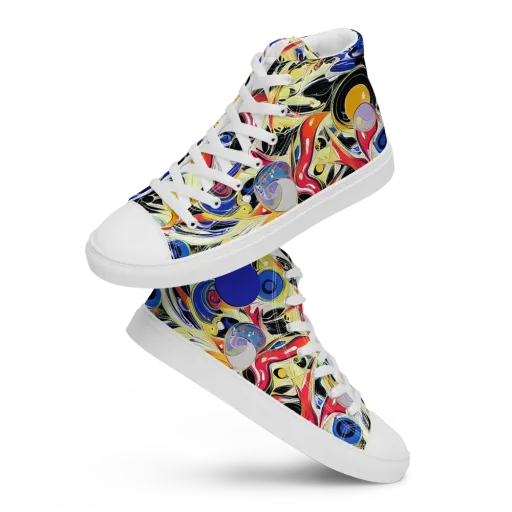 Fluid Frequency on a Women's High Top Canvas Shoes